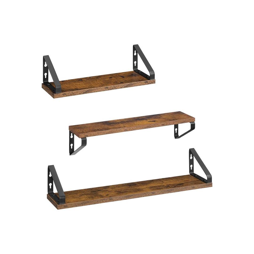 Set van 3 Wandplanken in Industriële Stijl – Metalen Wandrekken voor Woonkamer, Keuken of Hal
