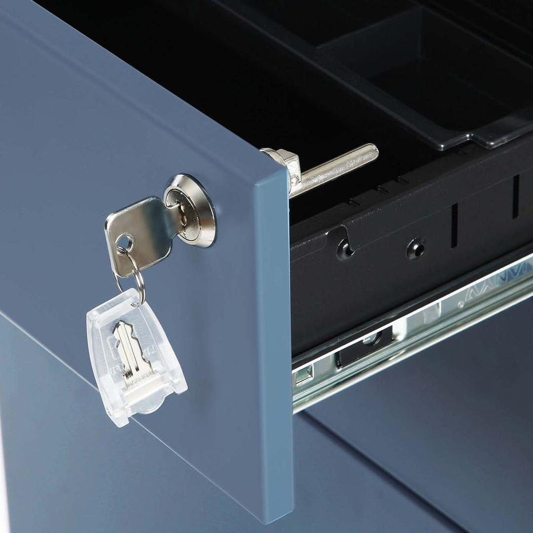 Verrijdbare Ladecontainer met 3 Lades – Zwarte of witte Opbergunit op Wielen voor Kantoor of Thuis