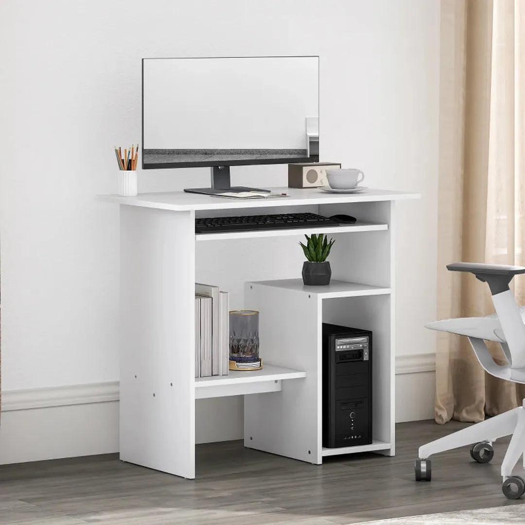 Bureau wit – Compact computertafel 80x45x75 cm – PC tafel voor kantoor of studeerkamer