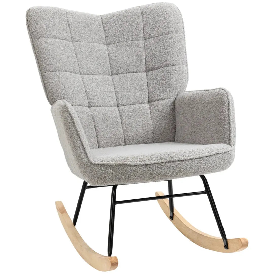 Schommelstoel van massief hout – fauteuil – 98 x 71 x 101 cm – natuurlijk hout