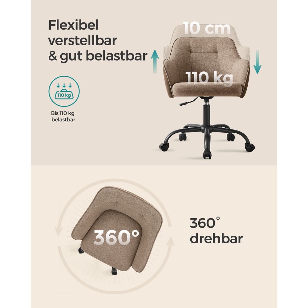 In Hoogte Verstelbare Bureaustoel – Comfortabele Werkstoel voor Thuis en Kantoor