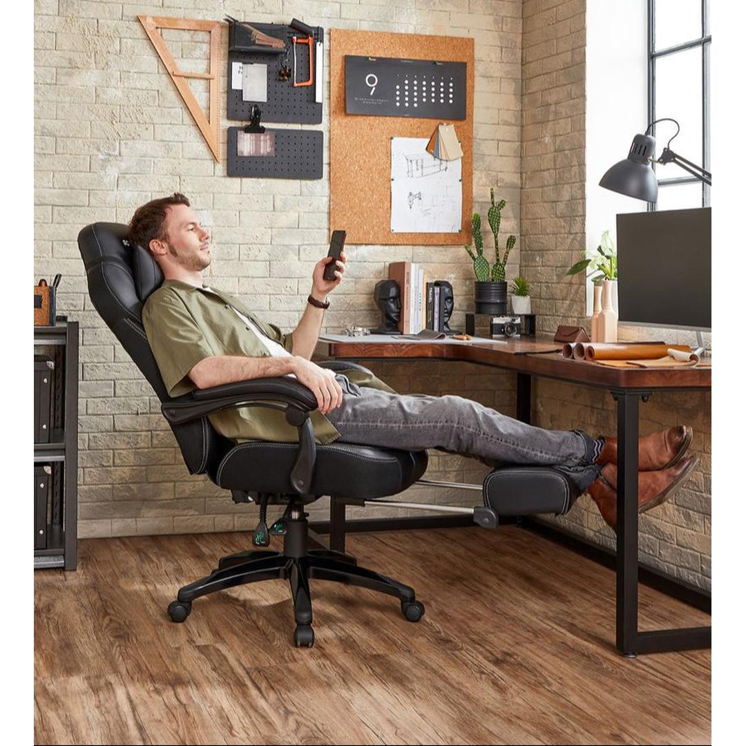 Verstelbare Game Stoel met Uittrekbare Voetsteun – Ergonomisch Ontwerp – Kantelbare Rugleuning – Extra Dikke Zitting