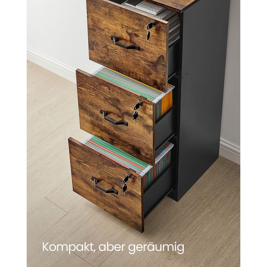 Afsluitbare Archiefkast met 3 Lades – Veilige Opbergoplossing voor Kantoor en Thuiswerkplek