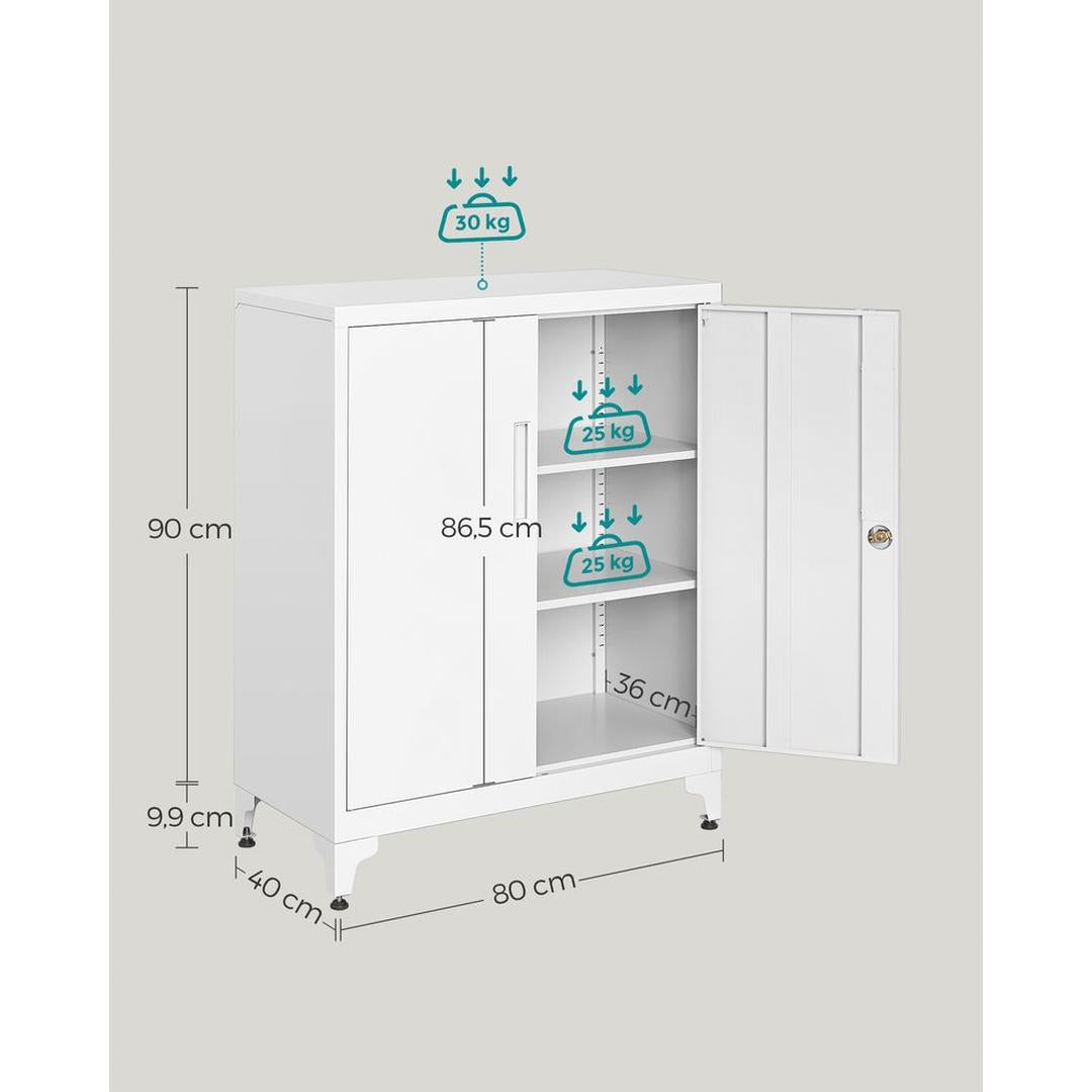 Stalen Opbergkast met Deuren – Stevige Bergkast voor Kantoor, Werkplaats of Bijkeuken