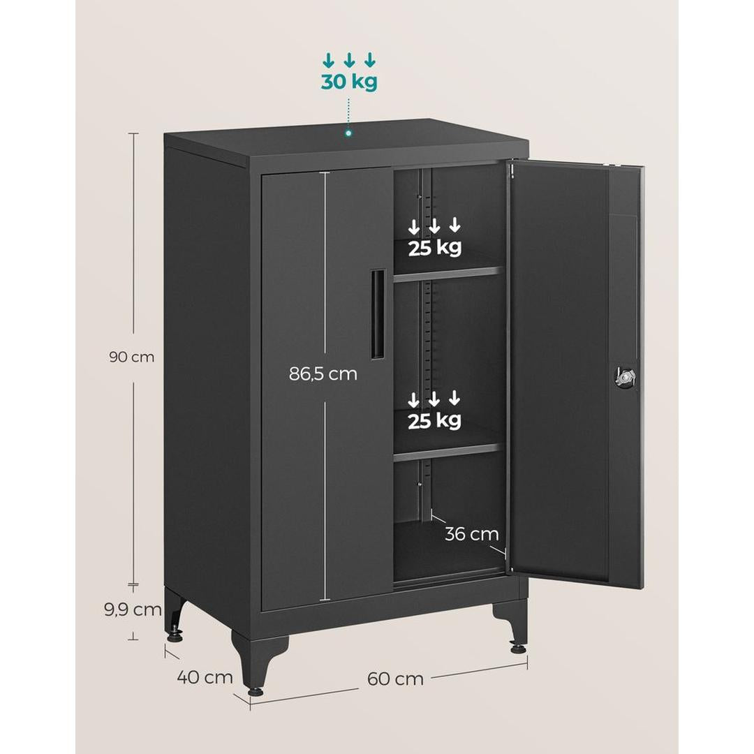 Stalen Opbergkast met Deuren – Stevige Bergkast voor Kantoor, Werkplaats of Bijkeuken