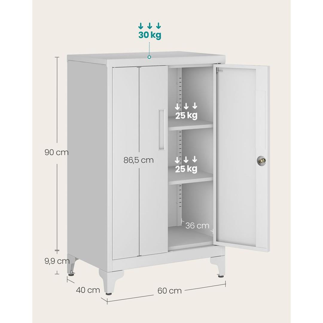 Stalen Opbergkast met Deuren – Stevige Bergkast voor Kantoor, Werkplaats of Bijkeuken