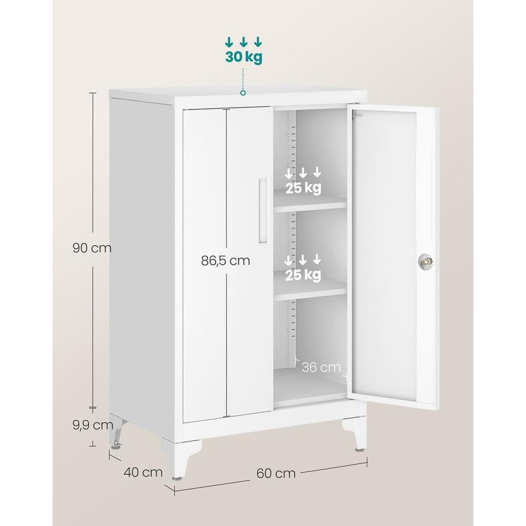 Stalen Opbergkast met Deuren – Stevige Bergkast voor Kantoor, Werkplaats of Bijkeuken