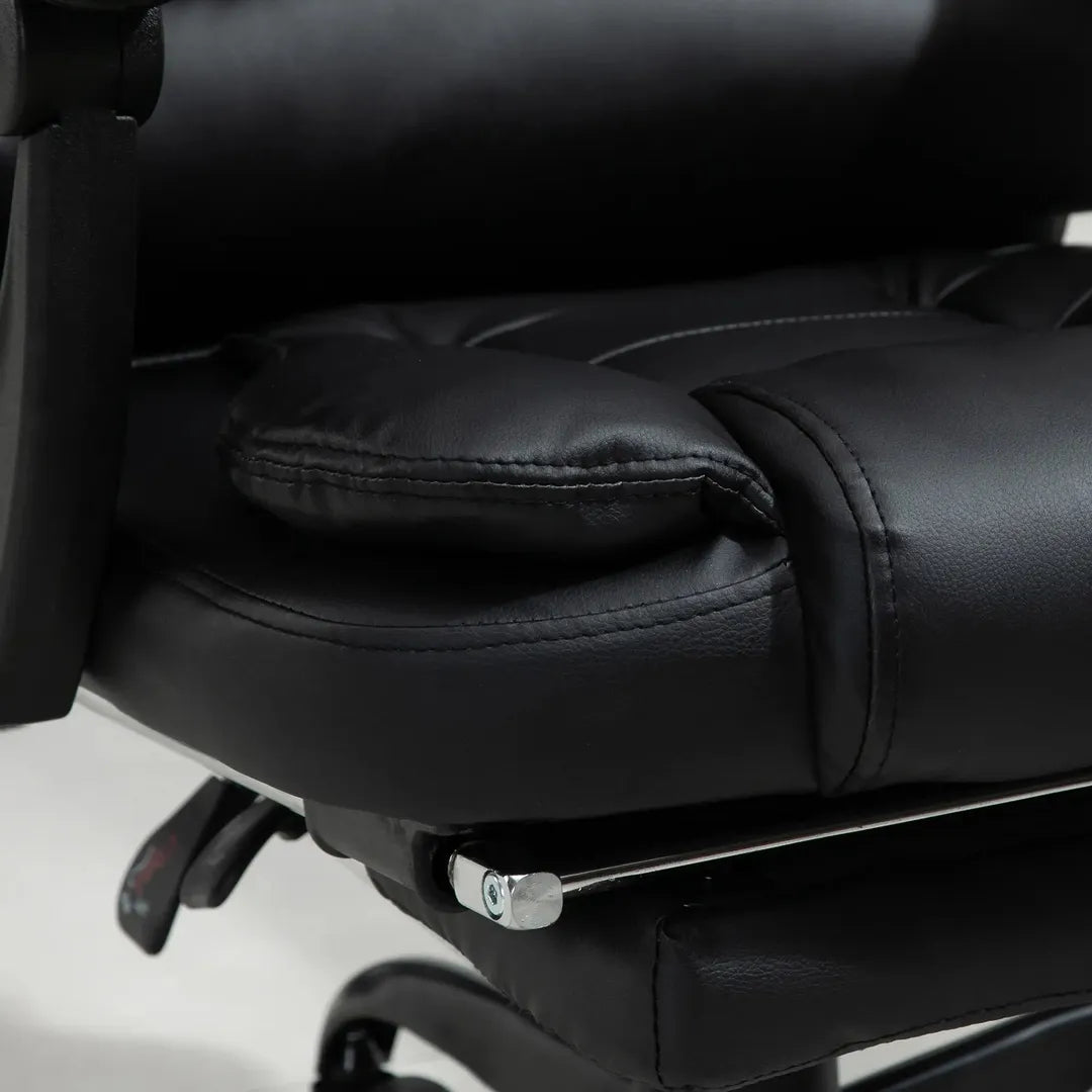 Bureaustoel met massagefunctie – 7 massagepunten, in hoogte verstelbaar, draaibaar, met geïntegreerde voetensteun