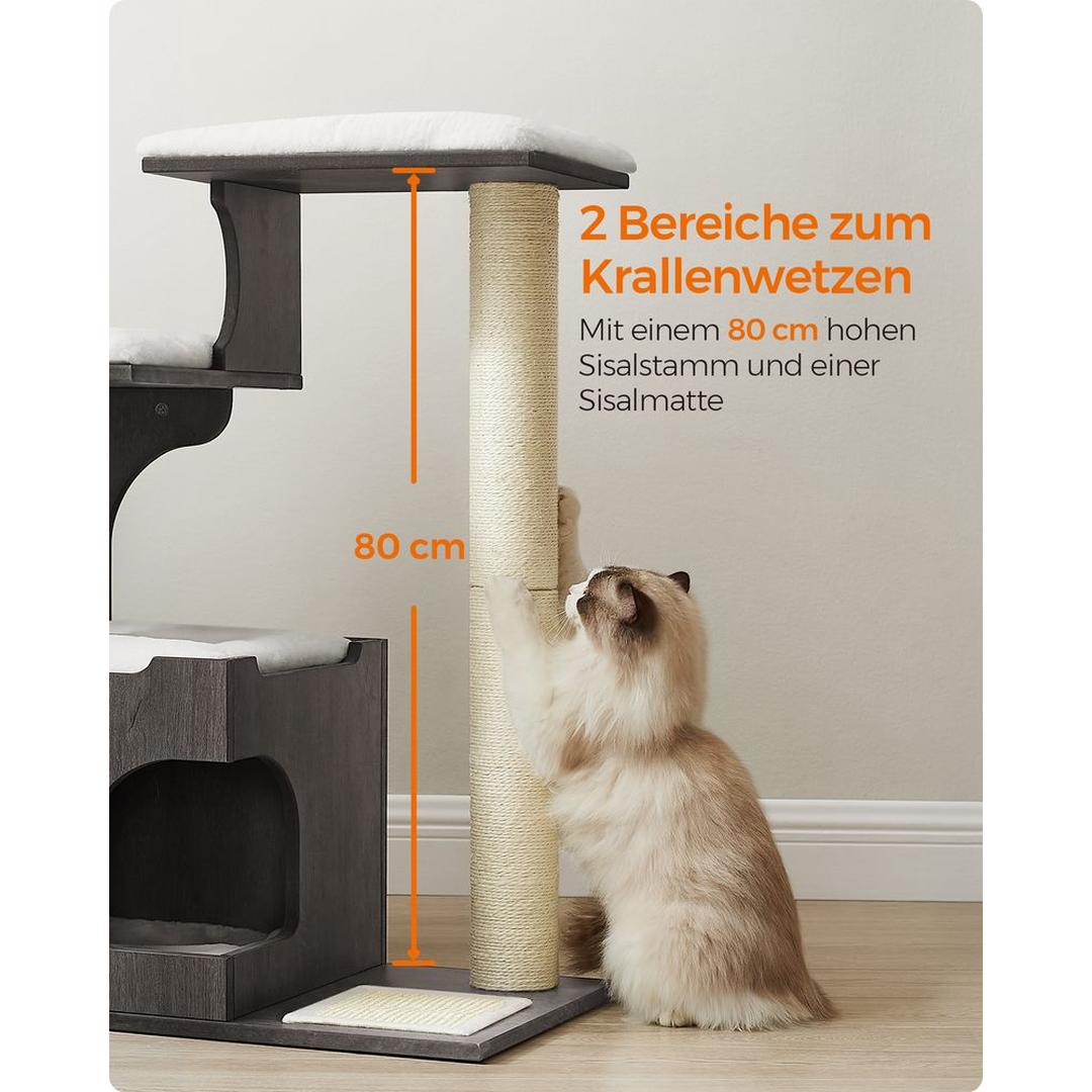 Krabpaal 88 cm in Vintagebruin – Compact Klim- en Speelmeubel voor Katten