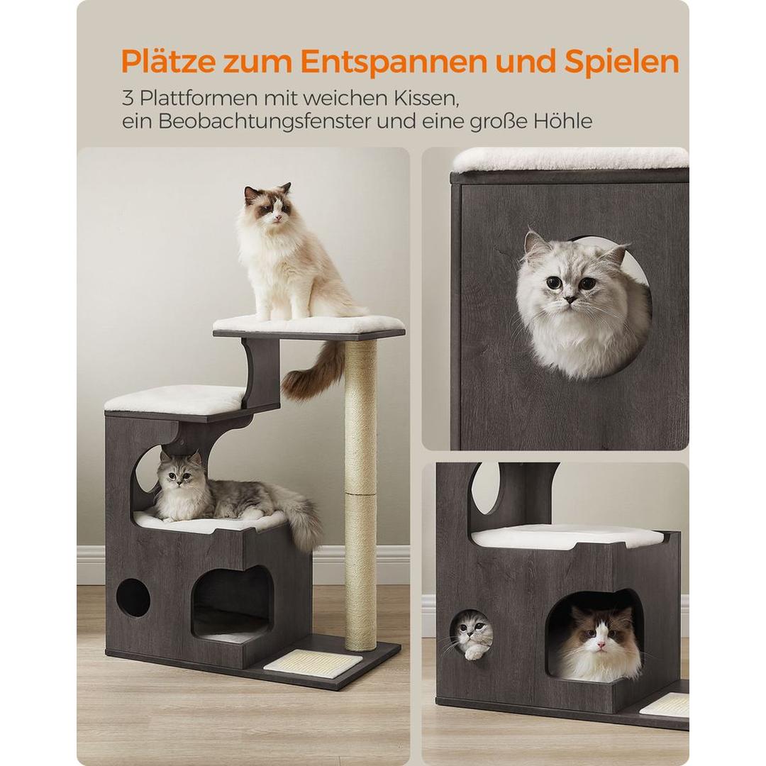 Krabpaal 88 cm in Vintagebruin – Compact Klim- en Speelmeubel voor Katten