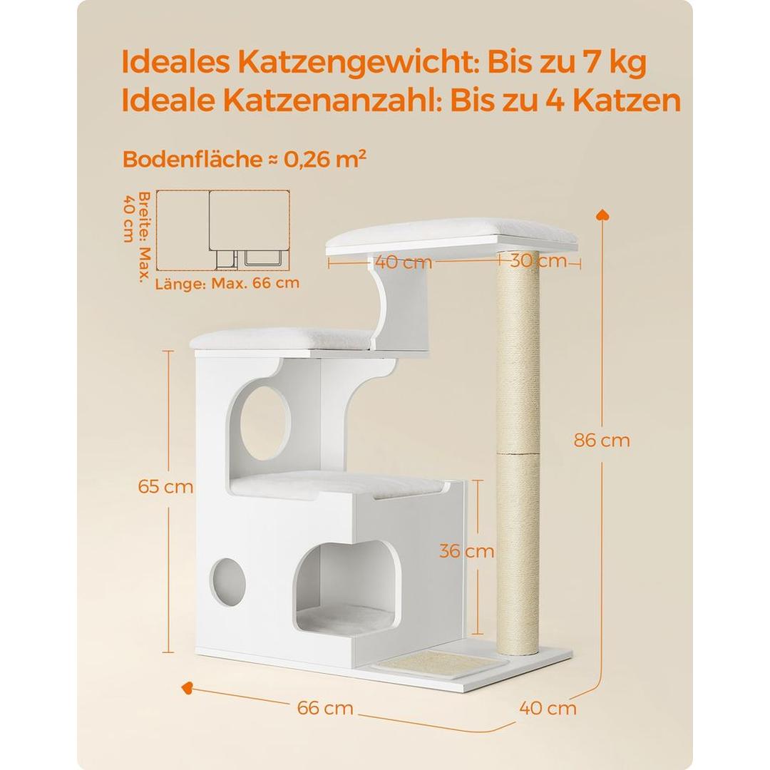 Krabpaal 88 cm in Vintagebruin – Compact Klim- en Speelmeubel voor Katten