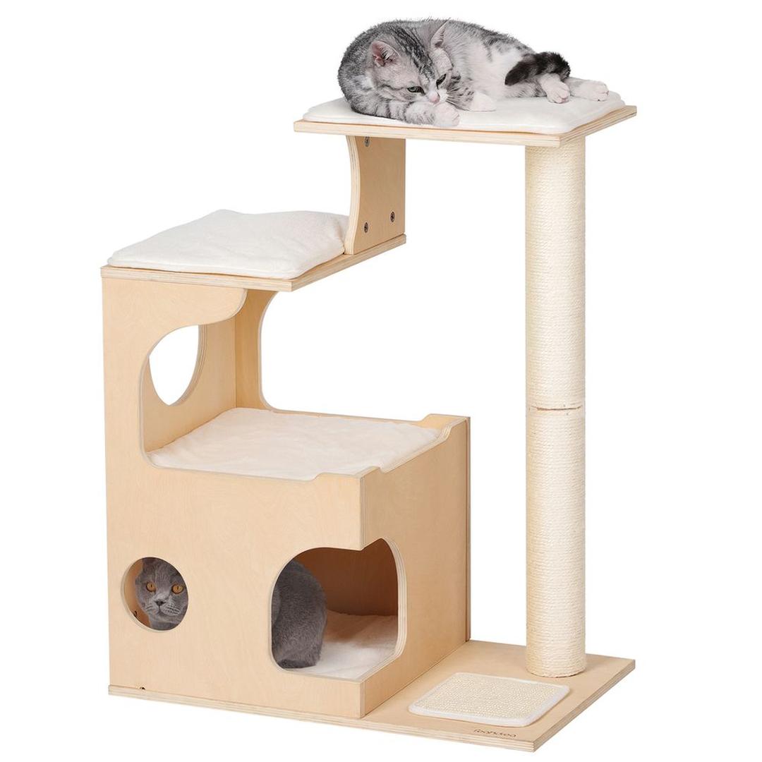 Krabpaal 88 cm in Vintagebruin – Compact Klim- en Speelmeubel voor Katten