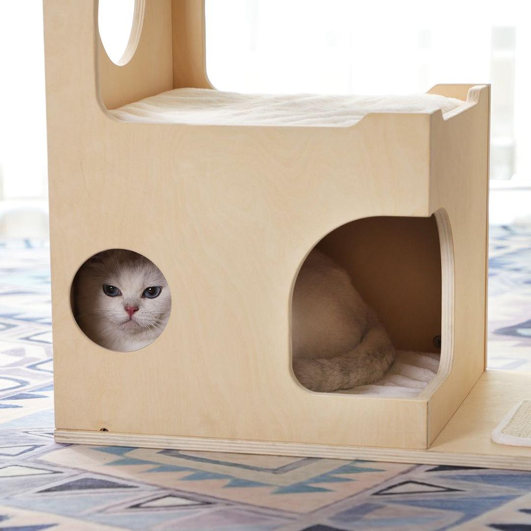 Krabpaal 88 cm in Vintagebruin – Compact Klim- en Speelmeubel voor Katten