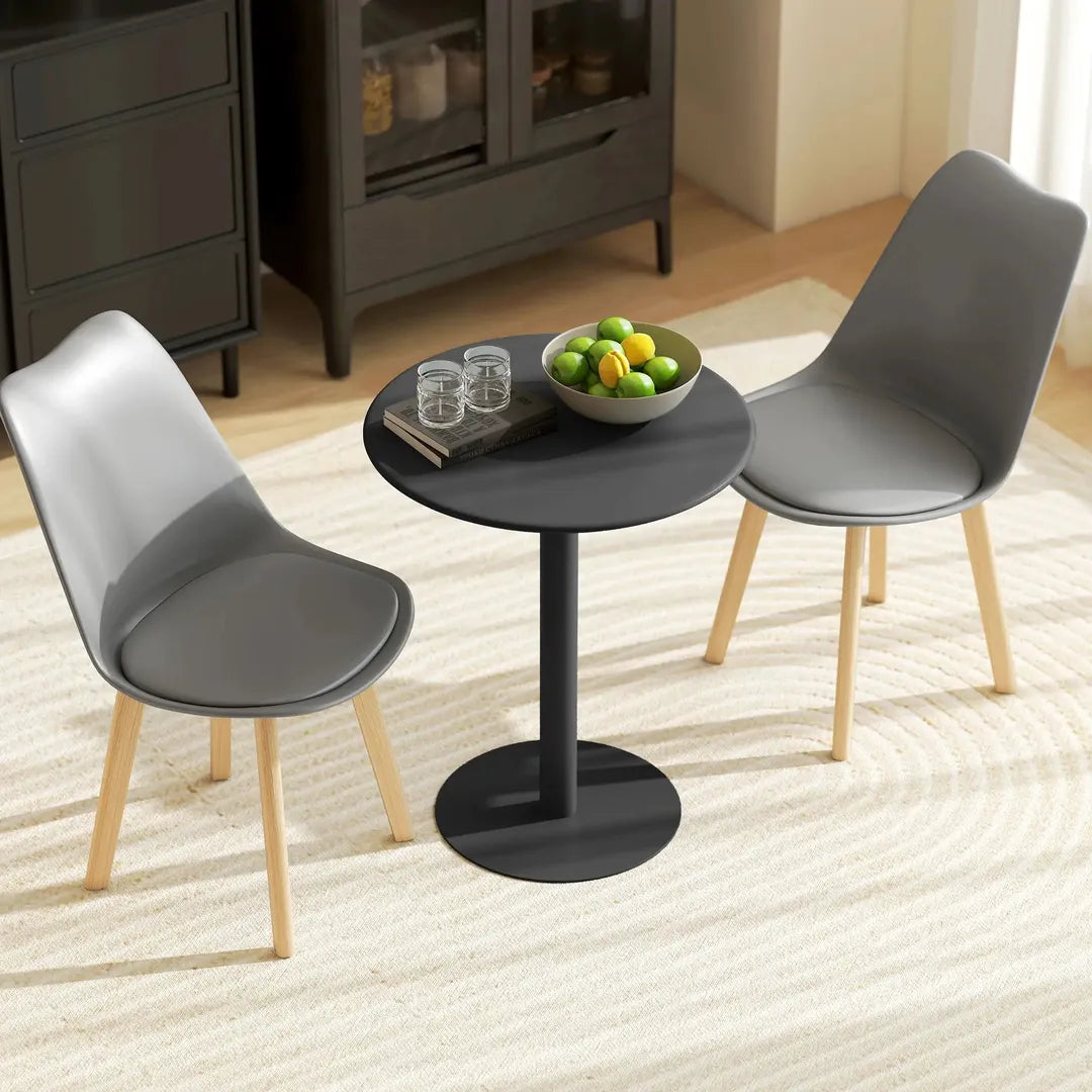 Ronde Eettafel voor 2 Personen – Stalen Frame – Geschikt voor Binnen en Buiten – Wit