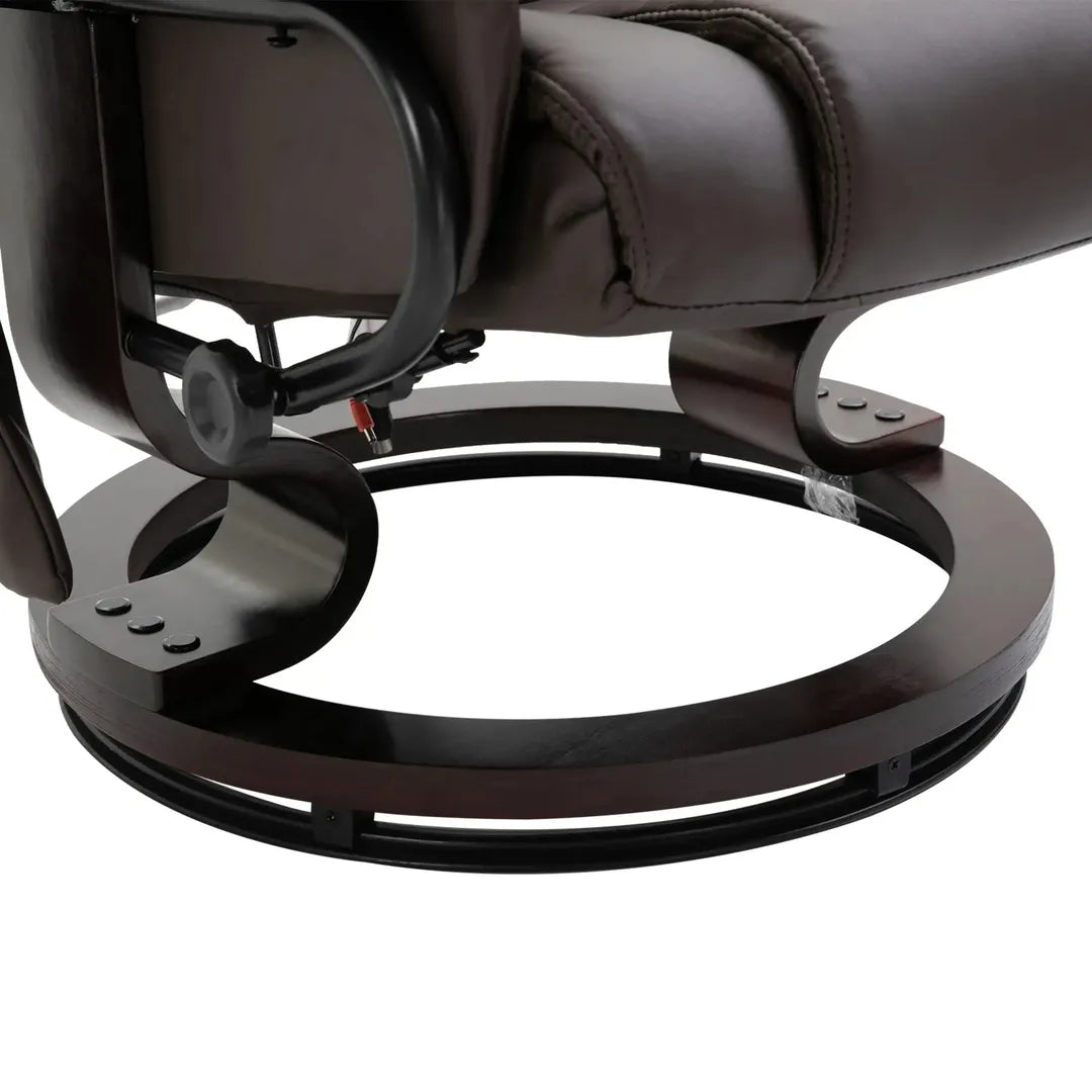 Relaxfauteuil met Massagefunctie en Voetenbank – Kunstleer Zwart – Verstelbaar 79 × 82 × 101 cm