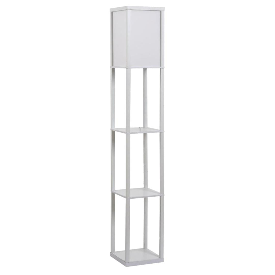 Staande lamp met planken – houten frame – 26 x 26 x 160 cm – zonder lamp