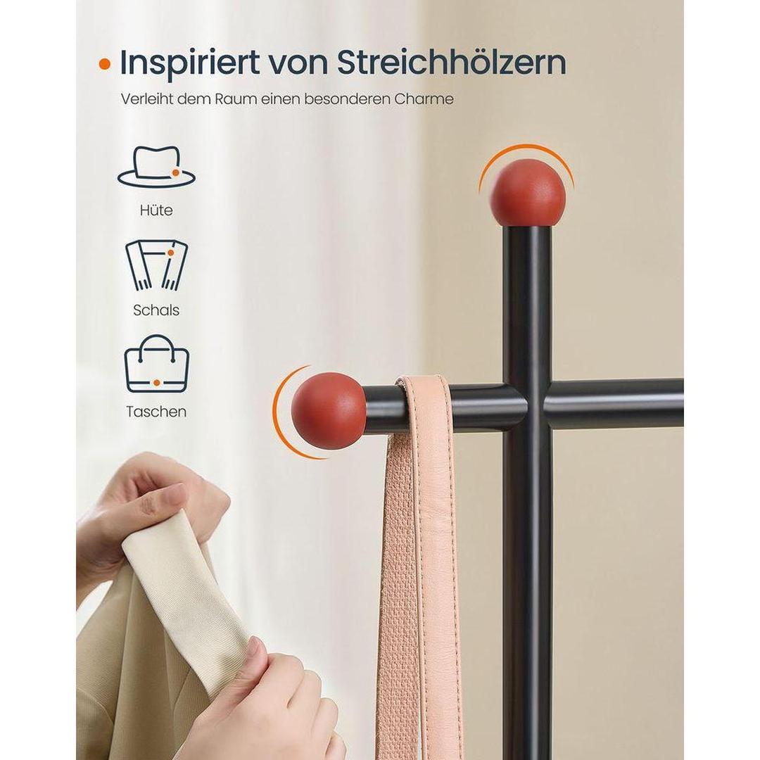 Open kledingrek met kapstokhaken – 2 hangroedes – legplanken – draagvermogen 136 kg