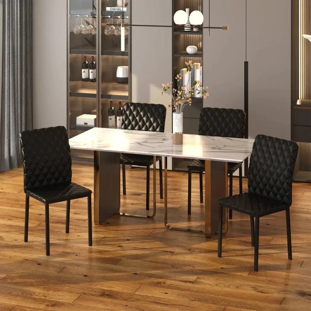 Set van 4 keukenstoelen – eetkamerstoelen – kunststof zitting – 41 x 50 x 91 cm