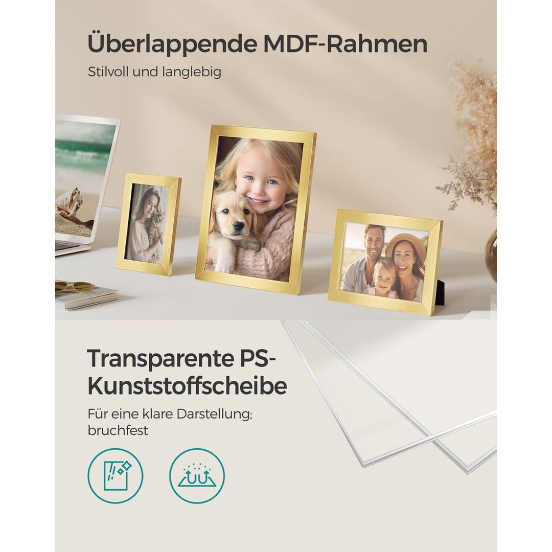 Fotolijsten Set van 10 – Zwarte Bilderframes voor Wand of Tafel met Verschillende Formaten