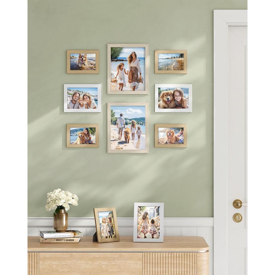 Fotolijsten Set van 10 – Zwarte Bilderframes voor Wand of Tafel met Verschillende Formaten