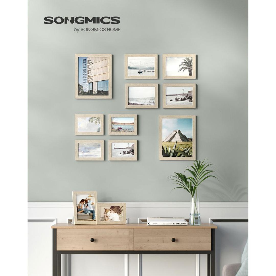 Fotolijsten Set van 10 – Zwarte Bilderframes voor Wand of Tafel met Verschillende Formaten