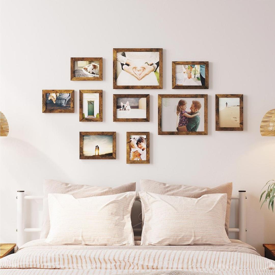 Fotolijsten Set van 10 – Zwarte Bilderframes voor Wand of Tafel met Verschillende Formaten