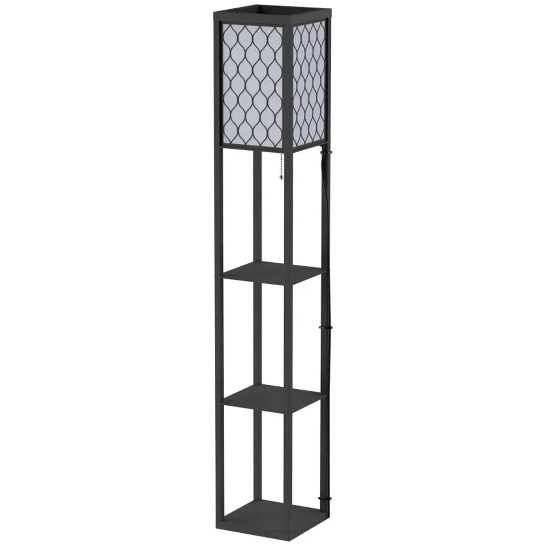 Vloerlamp met plank – staande lamp met E27 fitting – geschikt voor woonkamer en slaapkamer – exclusief lamp