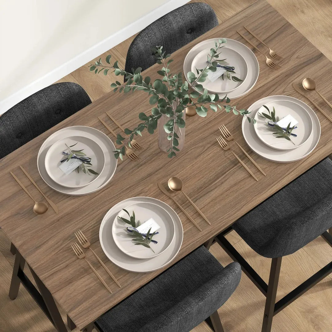 Barkrukset met Tafel – Industrieel Design, 2 Barkrukken met Stiksels, Lichtgrijs, 120 x 60 x 91 cm