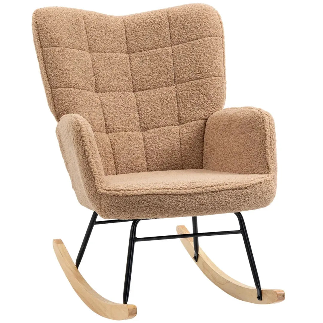 Schommelstoel van massief hout – fauteuil – 98 x 71 x 101 cm – natuurlijk hout