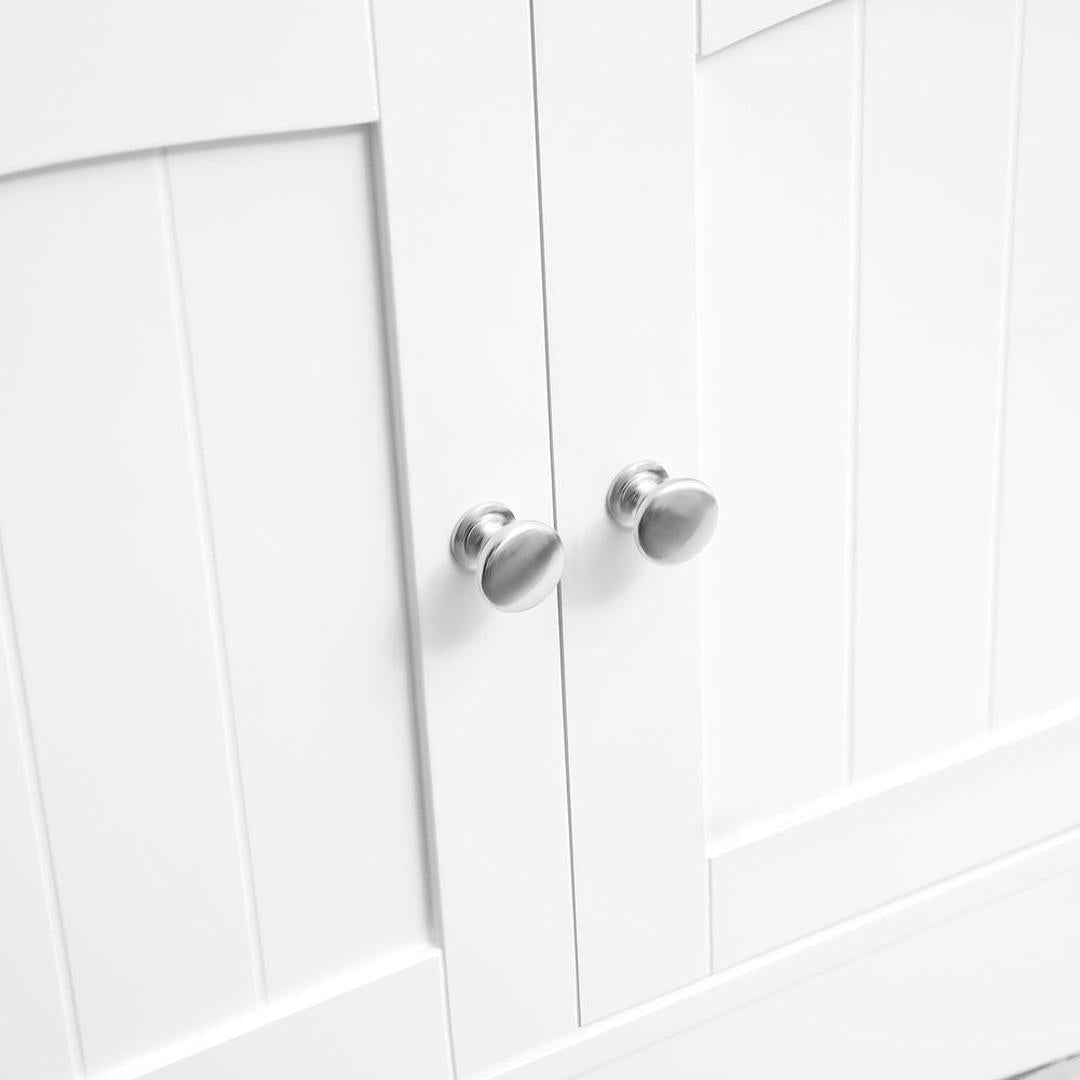 Kast met 3 Open Vakken – Hoge Opbergkast met Deur en Lade van MDF voor Badkamer of Woonruimte