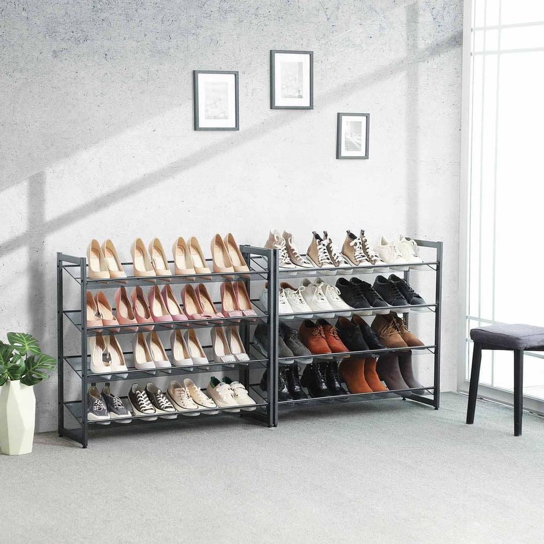 Schoenenrek met 8 Niveaus – Stapelbaar Opbergrek met Verstelbare Legplanken voor Schoenen