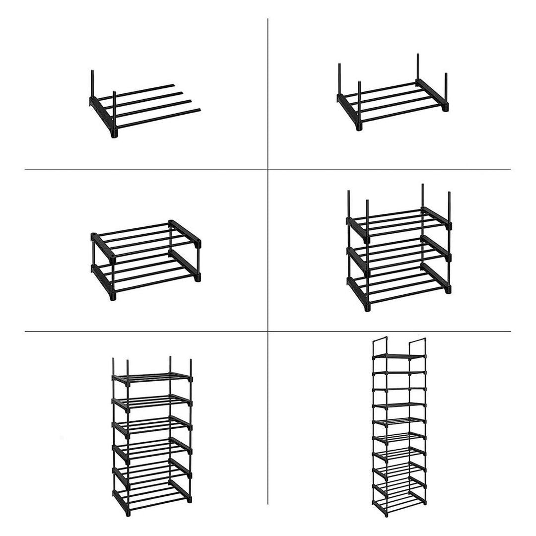 Schoenenrek met 10 Planken – Verstelbaar en Stapelbaar Opbergrek voor Schoenen met Metalen Frame