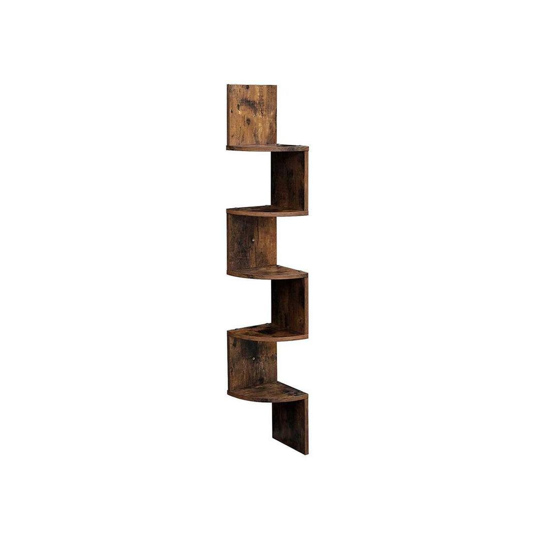Zwevend Hoekwandrek in Houtlook – Ruimtebesparende Wandplank voor Woonkamer, Keuken of Slaapkamer