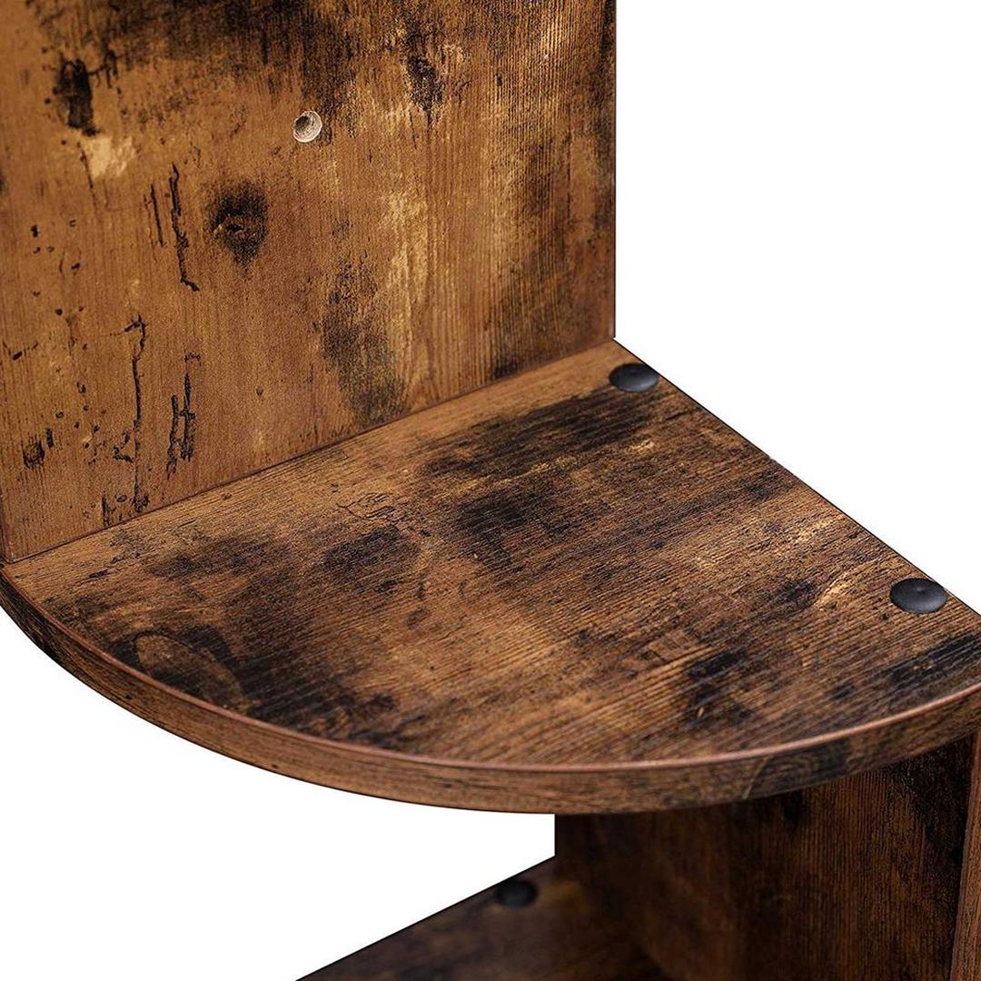 Zwevend Hoekwandrek in Houtlook – Ruimtebesparende Wandplank voor Woonkamer, Keuken of Slaapkamer