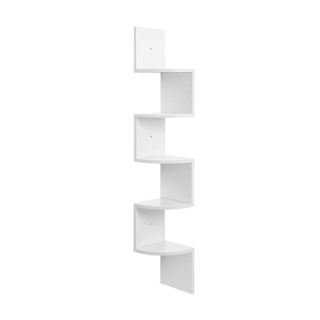 Zwevend Hoekwandrek in Houtlook – Ruimtebesparende Wandplank voor Woonkamer, Keuken of Slaapkamer
