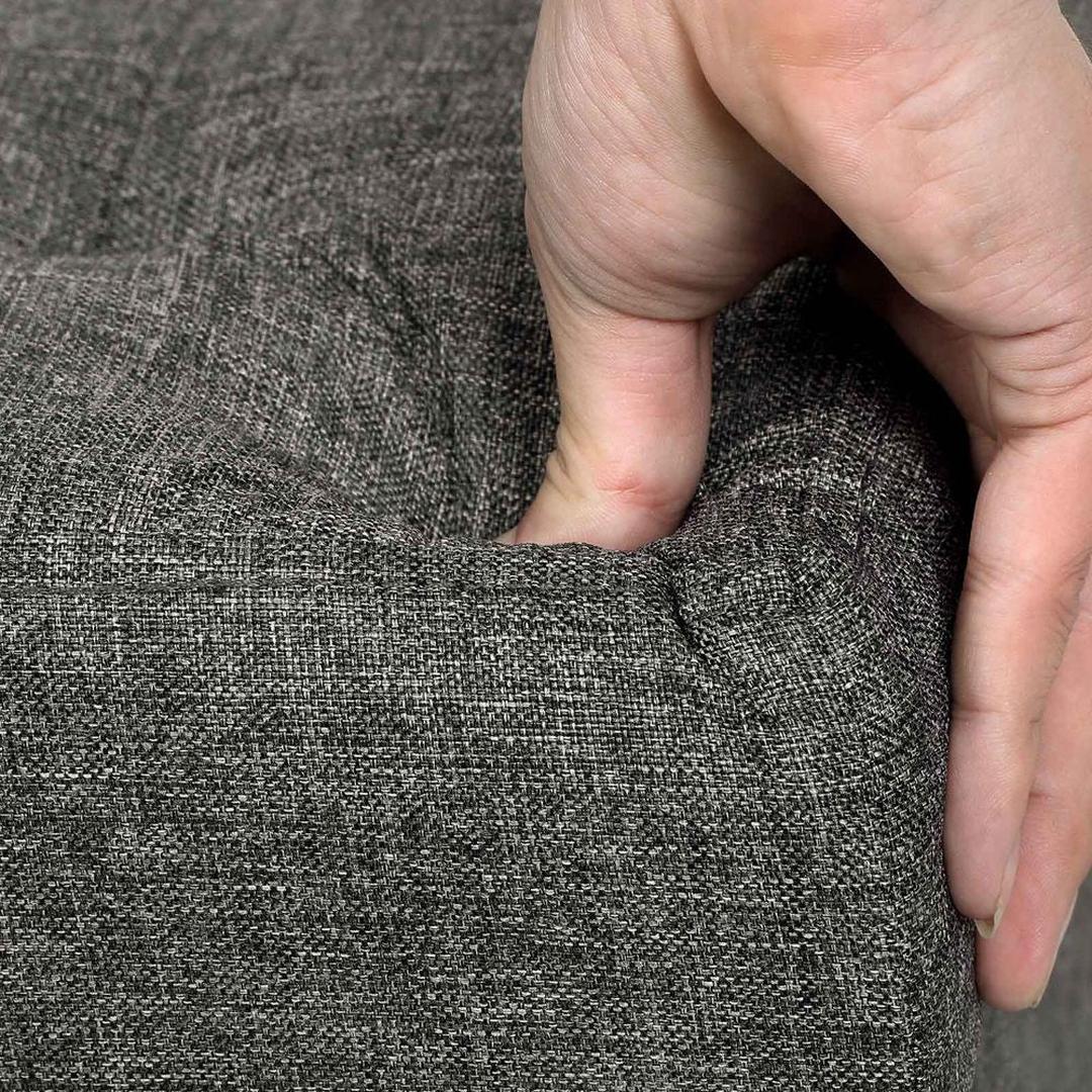 Opbergpoef met Houten Poten – Zitkruk met Opbergruimte en Opklapbaar Ontwerp in Donkergrijs