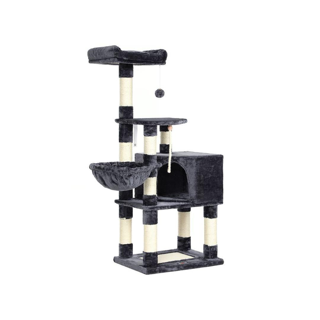 Krabpaal 138 cm met Ligmand – Klim- en Speelmeubel voor Katten met Meerdere Niveaus