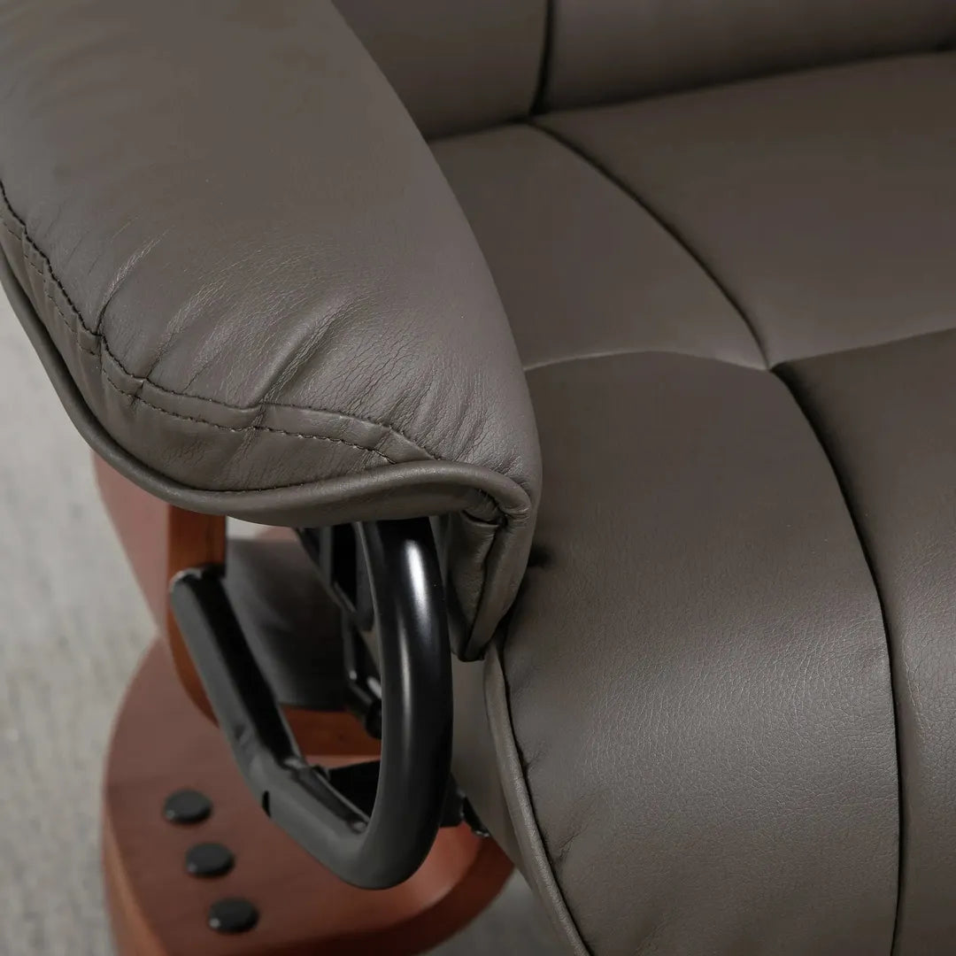Relaxfauteuil met Ligfunctie – Draaibaar – Kunstleer Zwart – Stalen Frame – Max. 150 kg