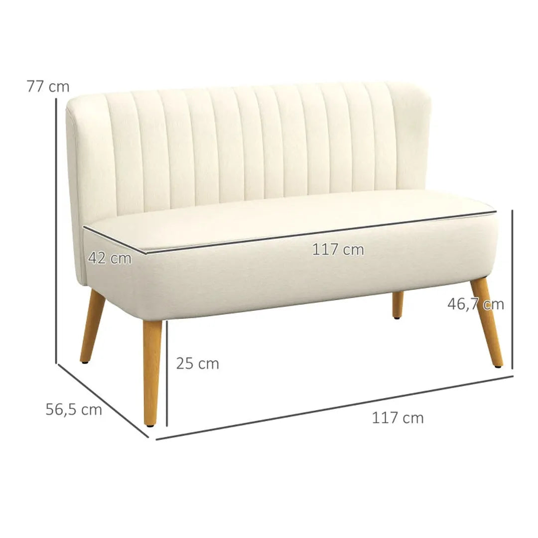 2-zits bank – zachte bekleding – onderhoudsvriendelijke stof – maximaal 150 kg – 117 x 56,5 x 77 cm