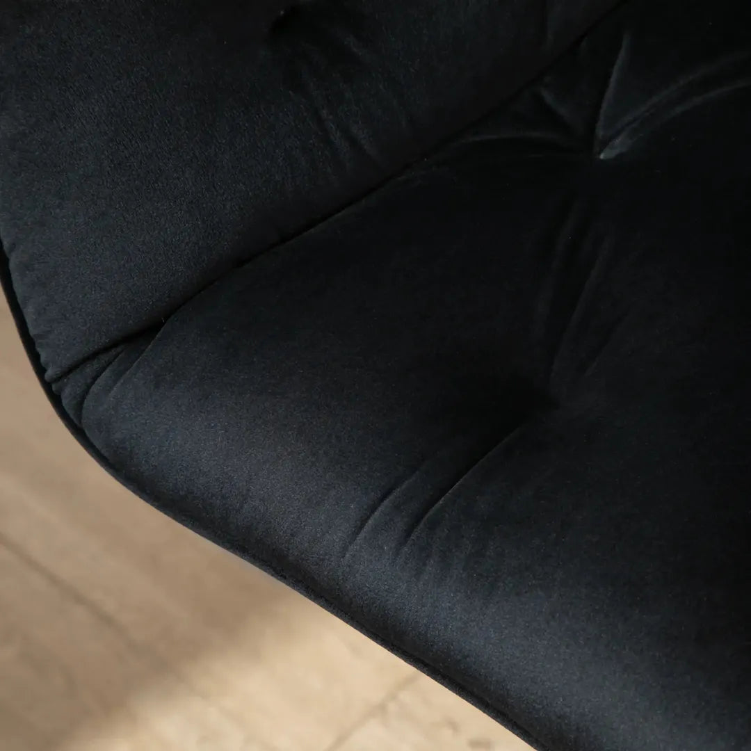Bureaustoel met fluweelachtige bekleding – in hoogte verstelbaar, draaibaar, draagvermogen tot 120 kg, zwart