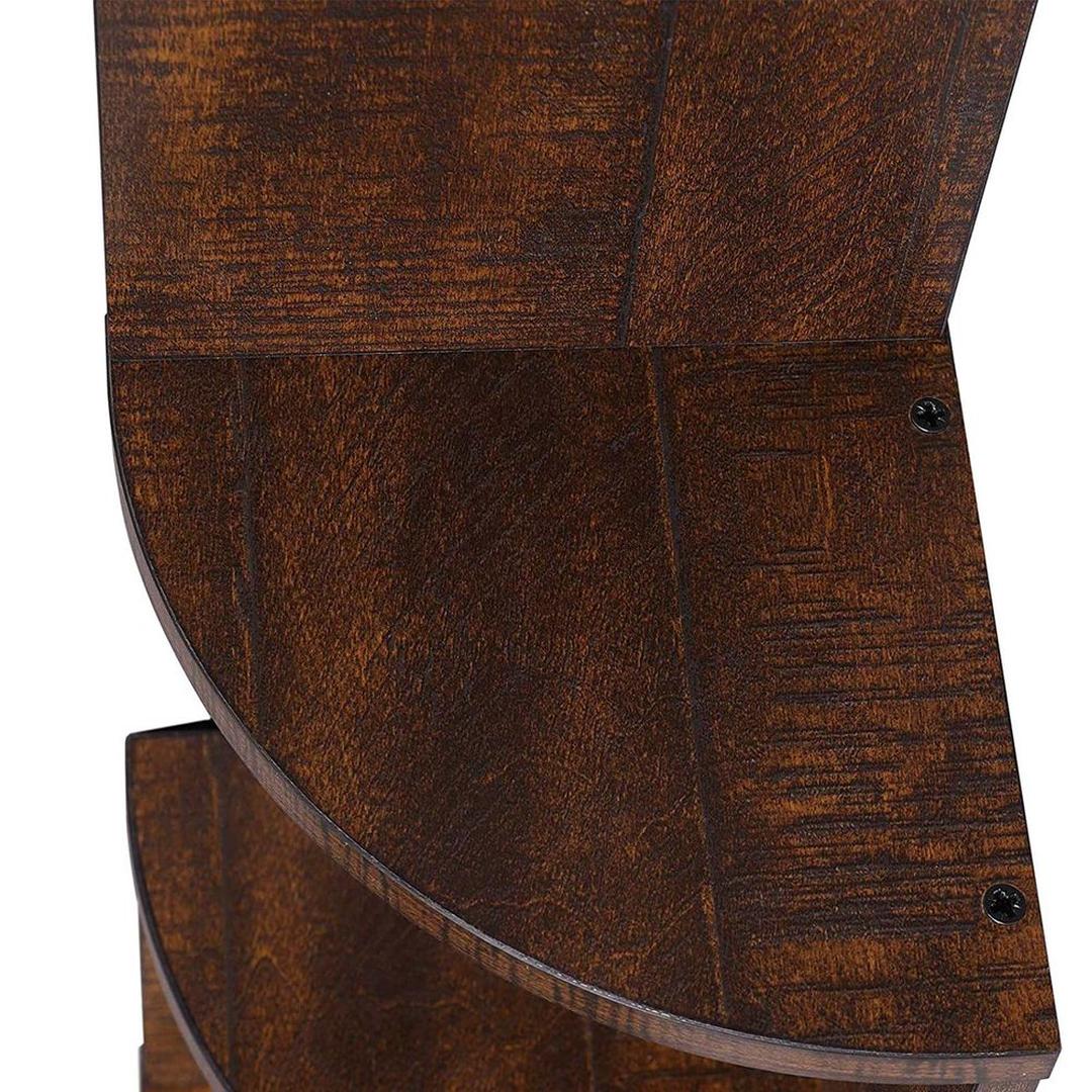 Zwevend Hoekwandrek in Houtlook – Ruimtebesparende Wandplank voor Woonkamer, Keuken of Slaapkamer