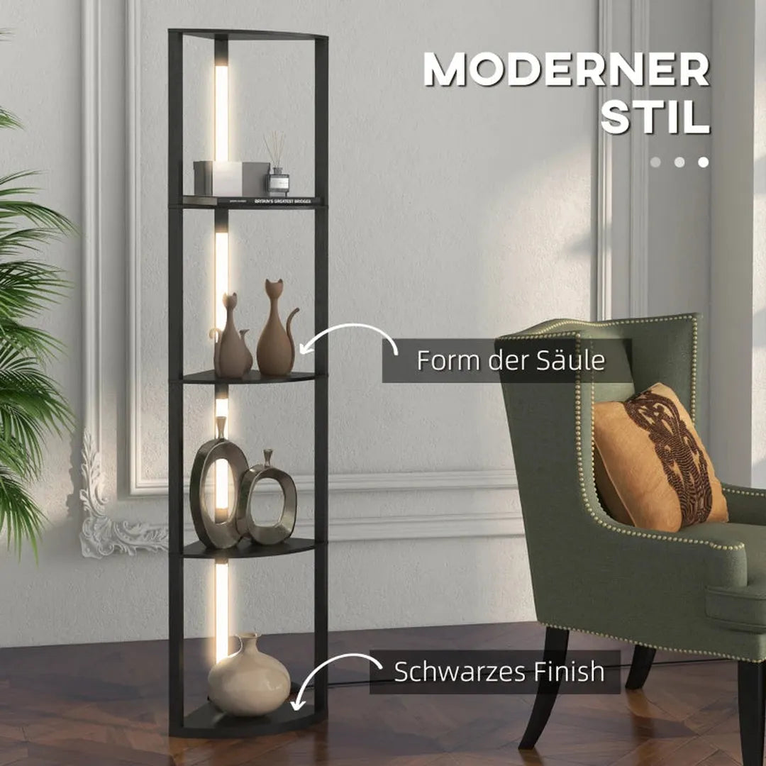 Vloerlamp met plank – staande lamp met E27 fitting – geschikt voor woonkamer en slaapkamer – exclusief lamp