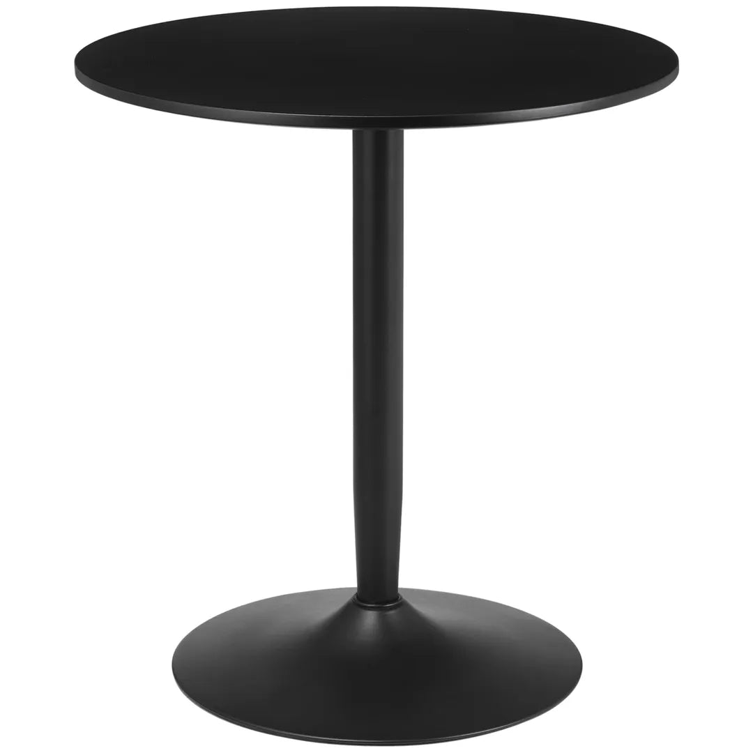 Eettafel voor 2 Personen – Rond Tafelblad Ø80 cm van MDF en Staal, Antislip, Wit, 75 cm Hoog