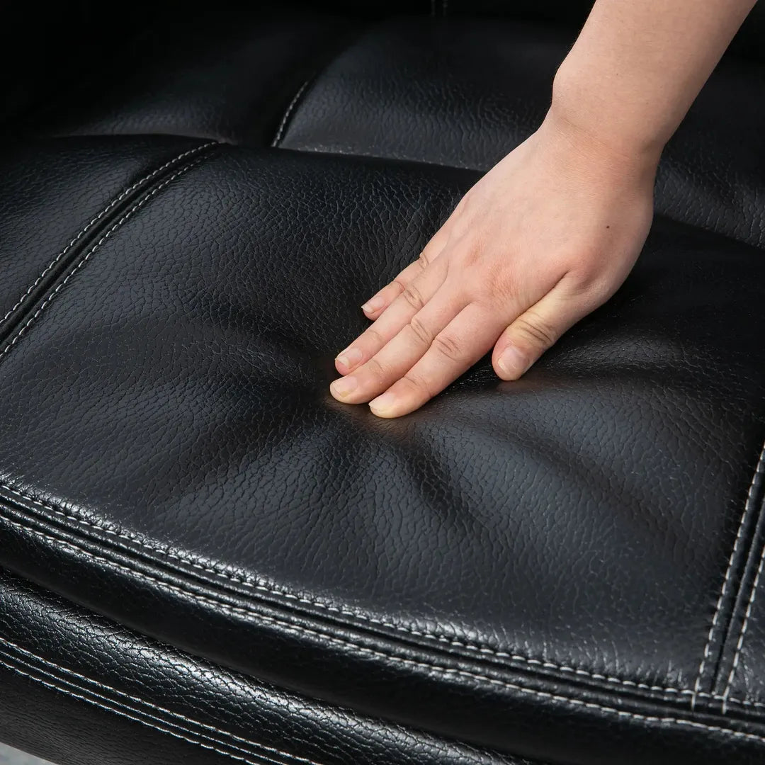 Relaxfauteuil met Ottoman – Draaiend en Verstelbaar Ligbed – Zwart en Bruin Kunstleer