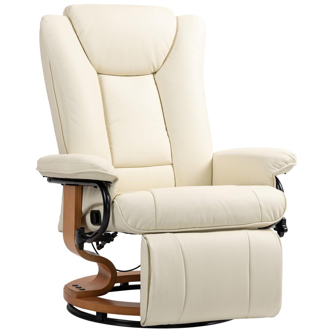 Relaxfauteuil met Ligfunctie – Draaibaar – Kunstleer Zwart – Stalen Frame – Max. 150 kg