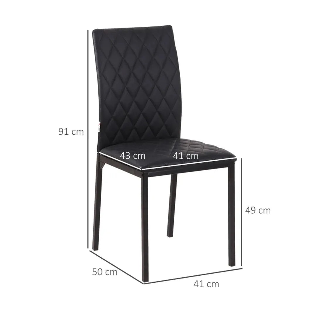 Set van 4 keukenstoelen – eetkamerstoelen – kunststof zitting – 41 x 50 x 91 cm