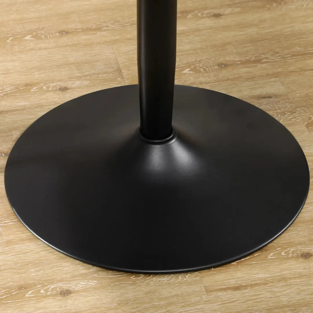 Eettafel voor 2 Personen – Rond Tafelblad Ø80 cm van MDF en Staal, Antislip, Wit, 75 cm Hoog