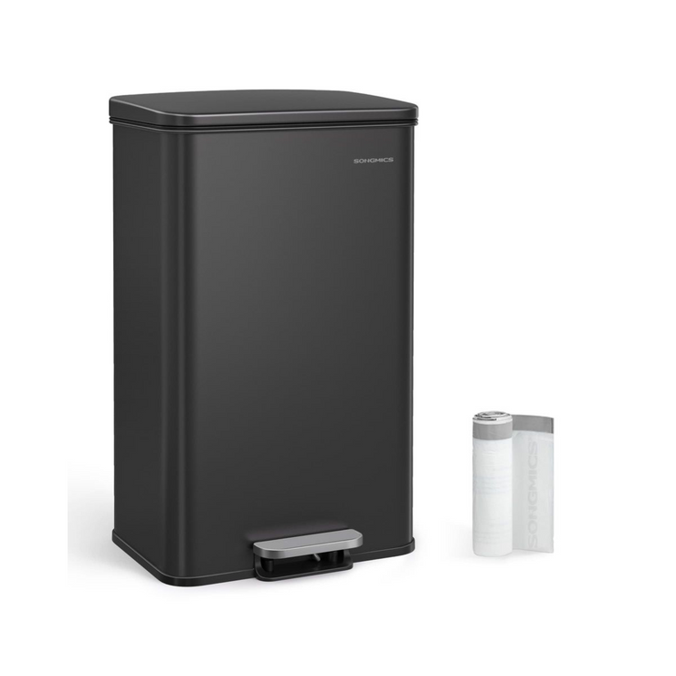 Pedaalemmer 40 liter met zachte sluiting – staal – 34,8 x 32,1 x 55,7 cm – inclusief vuilniszakken