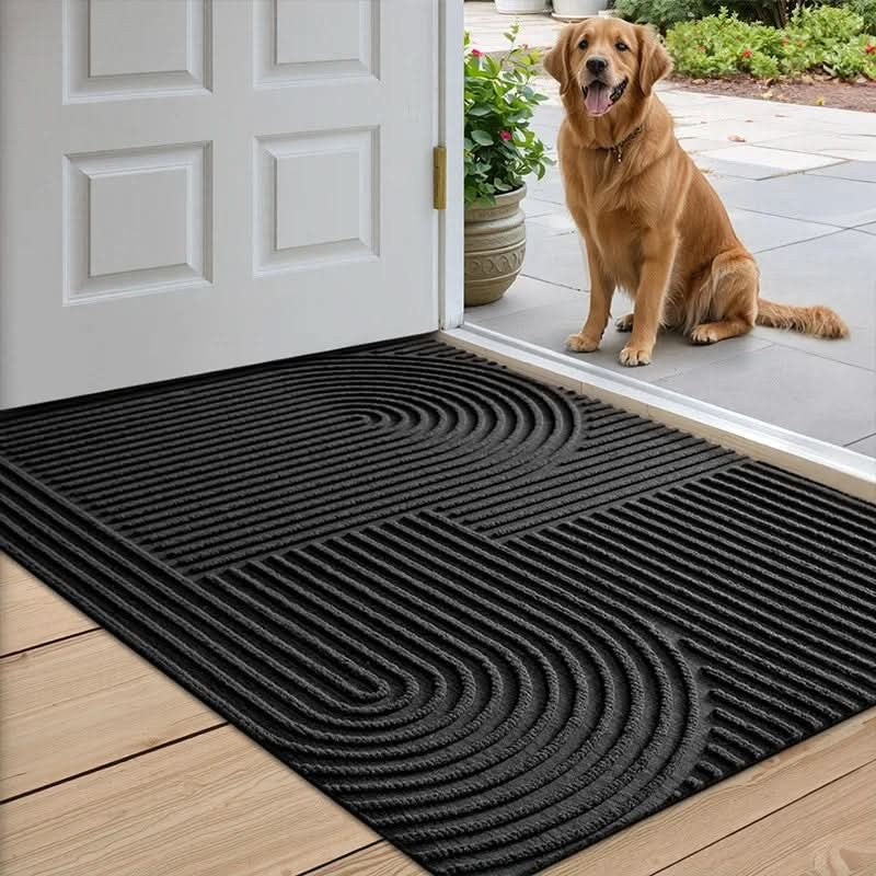 Almstad mat in ash grijs shade van absorberend polyester surface with antislip tpr backing – detailfoto van de afwerking