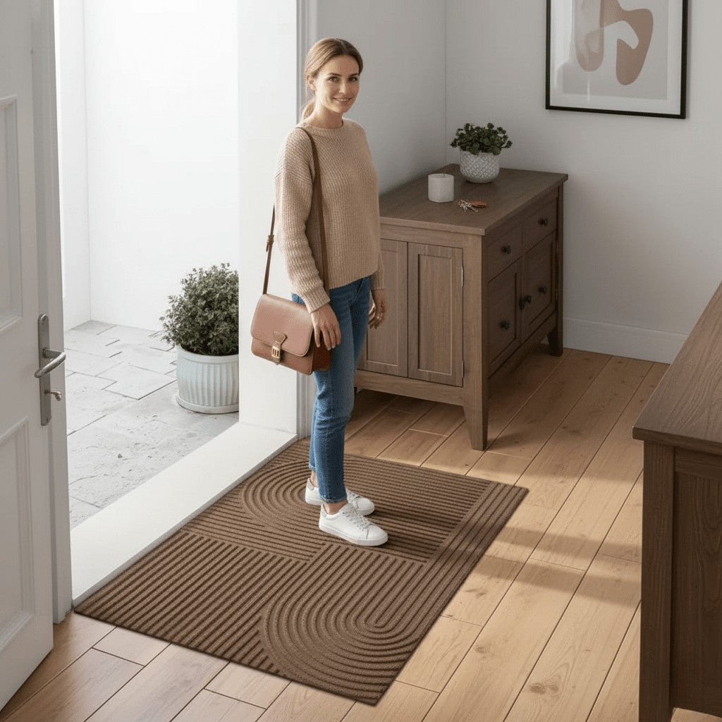 Almstad mat van absorberend polyester surface with antislip tpr backing – zijaanzicht